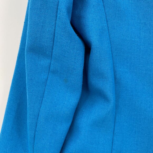 Vintage 80s 90s Bright Teal Blue Boxy Double Breasted Blazer Peabody House M - Picture 11 of 15